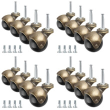 2 Inch Casters Stem Caster Wheel with Sockets, Vintage Swivel Caster for Furniture, Sofa, Wood Chair, 16pack