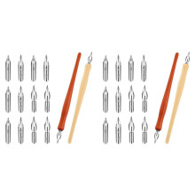 20 Pcs Dip Pen Set Nib Pen Holder Comic Pen Nib Set Pen Ink Nib Calligraphy Pen Nibs Wooden Drawing Pen
