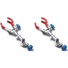 2X 3 Prong Lab Clamp with PVC Coated Clamp Holder for Laboratory Stand Test Tube