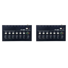 2X 6 Channel Ultra Low Noise Stereo  Mixer Professional Sound Mixer Power Supply DC5V Easy Operation Audios Mixer