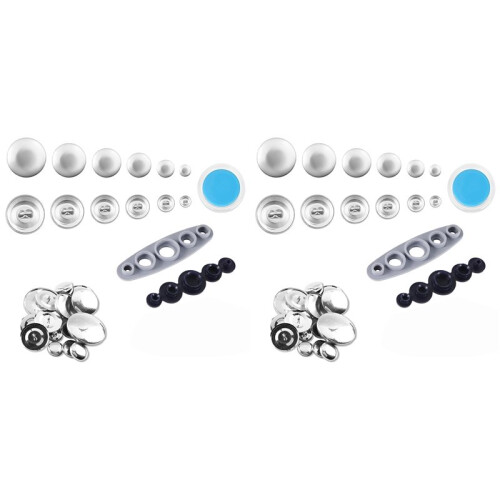 240Pcs Button Covers, Cover Button Kit with 6 Sizes, DIY Fabric Covered Buttons with 4 Installation Tools for DIY Lovers