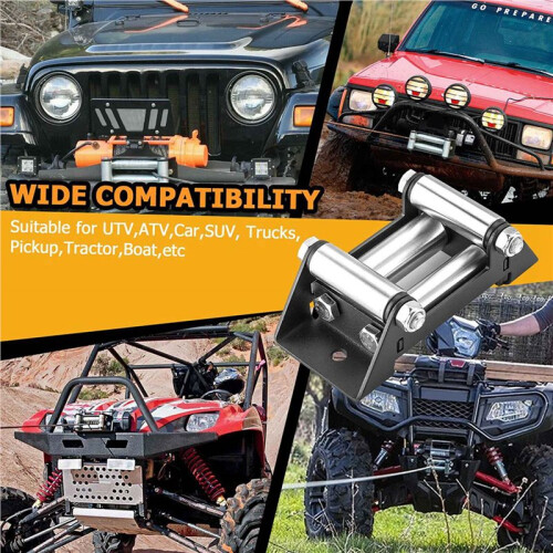 2X Winch Roller Fairlead Cable Lead Guide Cable Lead with Installing BOLT CENTERS Compatible with ATV WINCHES UTV 2