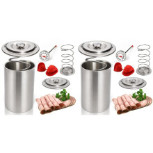 2X Fleischpresse, Schinkenpresse Aus Edelstahl mit Thermometer und Silikon-Küchenhandschuhen