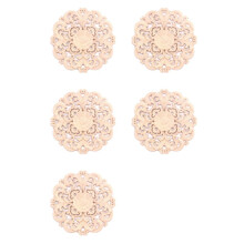 5X Bois D'Hévéa Sculpté Appliques Longues Murs de Fleurs Non Peintes Armoires Décor de Porte Couleur Bois