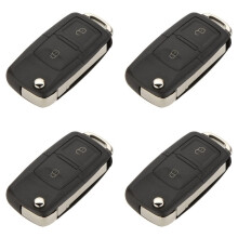 4X Replacement 2 Button Keyless Entry Remote Flip Folding Car Key Fob Shell Case and Button Pad Compatible with MK4