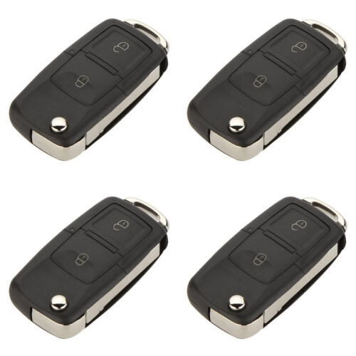 4X Replacement 2 Button Keyless Entry Remote Flip Folding Car Key Fob Shell Case and Button Pad Compatible with  MK4