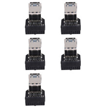 5X 20Pin to Dual USB3.0 Adapter Connverter Desktop Motherboard 19 Pin/20P Header to 2 USB A Female Connector,PH21