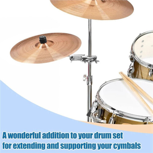 2X Braçadeira de Montagem para Bateria, Braço de Prato de 23 cm (9,1 Polegadas) com Suporte de Fixação, Clipe de Extensão para Bateria 2