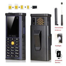3X Rugged Outdoor Mobile Phone  Power Long Standby Antenna Good Signal Four Sim Cards 3D Box Speaker Ebook -Dark