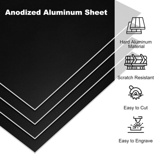 Folha de Alumínio Anodizado de 3,3x2,1x1/32 Polegadas, Placa de Alumínio Retangular de Metal de 20 Unidades com 0,8 mm de Espessura em Branco para 2
