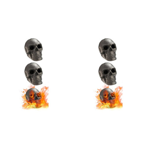 6PCS Lava Skull Rocks Skull for Fire Pit Skeleton Fire Pit Heads Halloween Skull Shaped Fire Stones