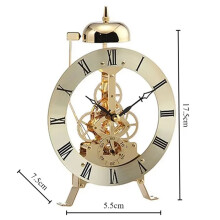 5X Petite Horloge de Table en Métal Vintage, Horloges de Table pour Chambre à Coucher, Bureau, Montres Mécaniques de Luxe, Montre Dorée