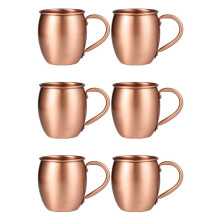 6X 530ML Taza de Cobre Puro Taza de Mula de Moscú Taza de Tambor Taza de Cóctel Taza de Cobre Puro Restaurante Bar Taza de Bebida Fría, B