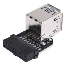 5X Convertitore Adattatore da 20 Pin un Doppio USB3.0 Scheda Madre Desktop da 19 Pin / 20P Header un 2 Porte USB un Connettore Femmina, PH21