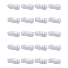 20X Plastic Test Tube Rack for 30mm Tube, 21 Well, White,Detachable (21 Hole)