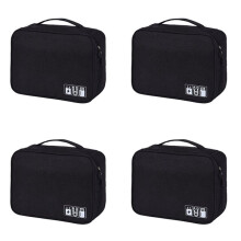 4X Portable Cable Storage Bag Waterproof USB Data Charger Plug Organizador for Travel Electronic Organizer Black