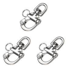 3X Stainless Steel Swivel Shackle Quick Release Boat Anchor Chain Eye Shackle Swivel Snap Hook for Marine Architectural