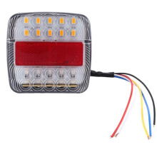 2X 12V LED Square Lamp Two-Color Tail Lamp Universal Car Supplies White Cover