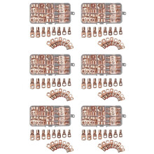 420 Peças de Anel de Conector de Fio SC6-25 Conectores de Cobre Cabo Desencapado Kit de Conector de Terminal de Crimpagem Elétrica
