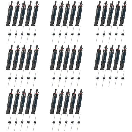 40 PCS PV Solar Panel Connector Male/Female 30A Built-in Diode Inline Fuse Solar Wire Connectors Waterproof