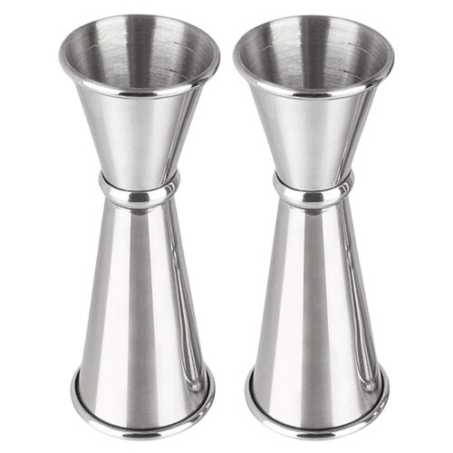 4 Pcs Jigger for Bartending, Cocktail Jigger 2 Oz 1 Oz , Bar Accessories, Cocktail Measuring Cup, Silver 1