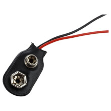 50pcs PP3 9V MN1604 Holder 9 Bateria Clip Snap Connector Cable Plomo Negro