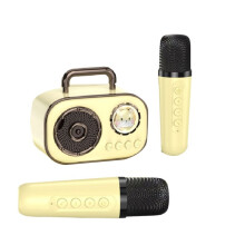 Macchina Karaoke Portatile Wireless con Doppio Microfono, Altoparlante PA , Sistema KTV, Suono Stereo HIFI A