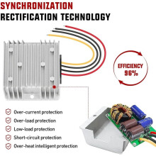 Convertitore - Step-Down da 24 V A 12 V, 240 W 20 A, Modulo Trasformatore Regolatore per Luci LED per Cart.