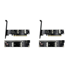 2X 2 Port MCIO 5.0 to PCI-E 5.0 X16 Adapter Card with MCIO to PCIE X16 Baseboard 8X PCIe Splitter for GPU Card