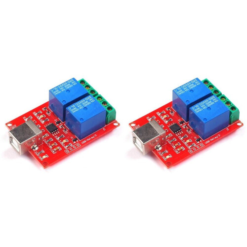 2X USB Relay Module 2 Channel 5V PC Intelligent Drive Control Board  Free Drive USB Computer Control Relay Module
