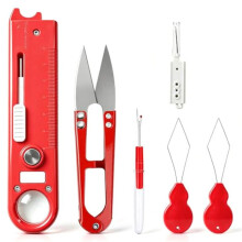 4-in-1 Quick Threader for Sewing Machine with 2 Pcs Threaders, Seam Ripper, Magnifier, Magnetic Guide