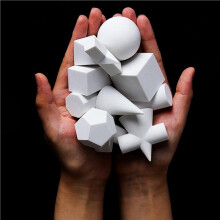 60Pcs 3D Geometry Sketch Drawing Model Gypsum Geometry Mold Sketch Mold for Shadow Drawing 2inch Mold