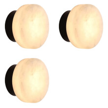 3X Lámpara de Pared Redonda de Mármol Natural, Estilo Nórdico, Moderna, LED, para Sala de Estar, Dormitorio, Pasillo A
