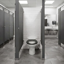 Commercial Heavy-Duty Ring only Thermoset Toilet Seat with Sta-tite Stainless Steel Bottom Fix Hinges