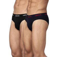 Levis Homme Coton Style #009 Neo Regular Fit Slip Uni (Pack de 2) (#009-BRIEF-BLK/NAVY-P2_Noir,Navy_M)