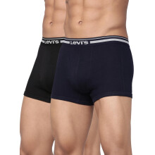 Levis Hommes Coton Style #003 Confort Regular Fit Trunk Uni (Pack de 2) (#003-TRUNK-BLK/NAVY-P2_Noir, Marine_M)