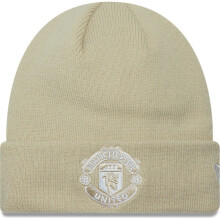 New Era Mens Cuffed Knit Manchester United FC Beanie - Light Beige