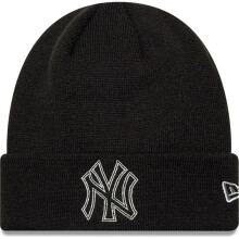 New Era Mens Cuff Knit New York Yankees Beanie - Black