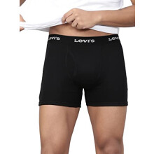 Levi'S Caja De Boxer De Algodón Para Hombre Estilo #001 Regular Fit Sólido (001-Boxer Brief-Blk-P1_Black_M)