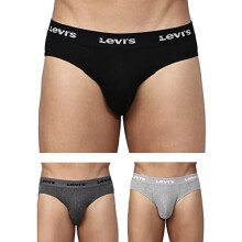 Levi'S Men'S Cotton Modern Regular Fit Solid Briefs (Pack Of 3) (#009-Brief-Asst-P3_Assorted_M)