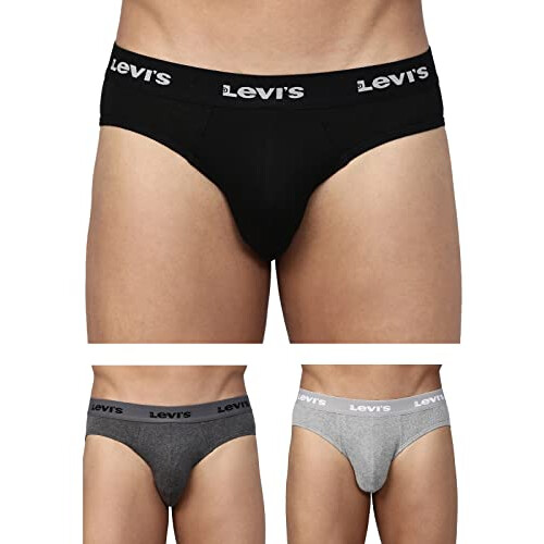 Levi'S Men'S Cotton Modern Regular Fit Solid Briefs (Pack Of 3) (#009-Brief-Asst-P3_Assorted_M)