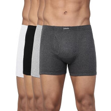 Levi'S Men'S Pure Cotton Classic Boxer Briefs (Pack Of 4) (Style-010_Assorted