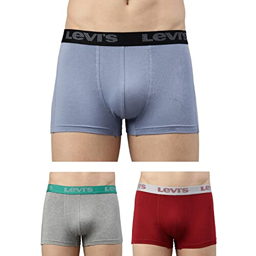 Levi'S Men'S Cotton Blend Style #067 Active Regular Fit Solid Trunk (Pack Of 3) (Style-67-P3_Assorted_L)