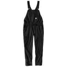 Carhartt Women's Force Relaxed Fit Ripstop Bib Overall, Black, Large