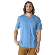 Camiseta de Manga Corta de Algodón Ligero Carhartt para Hombre, Azul Horizonte, Grande
