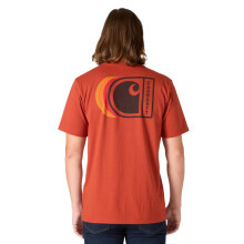 Camiseta de Hombre Carhartt de Ajuste Relajado, Manga Corta, Gráficos C, Rojo Especiado, Mediana