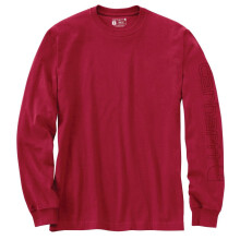 Camiseta gráfica de manga larga Carhartt para hombre, ajuste holgado, roja, grande
