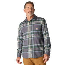 Camisa de Cuadros de Manga Larga Carhartt para Hombre, Ajuste Relajado, Mediana, Gravel