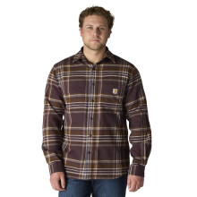 Camisa de Flanela de Manga Larga Carhartt para Hombre, Ajuste Relajado, X-Large, Sepia Oscuro