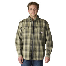 Camisa de Cuadros de Manga Larga Carhartt para Hombre, Verde Oliva, X-Grande